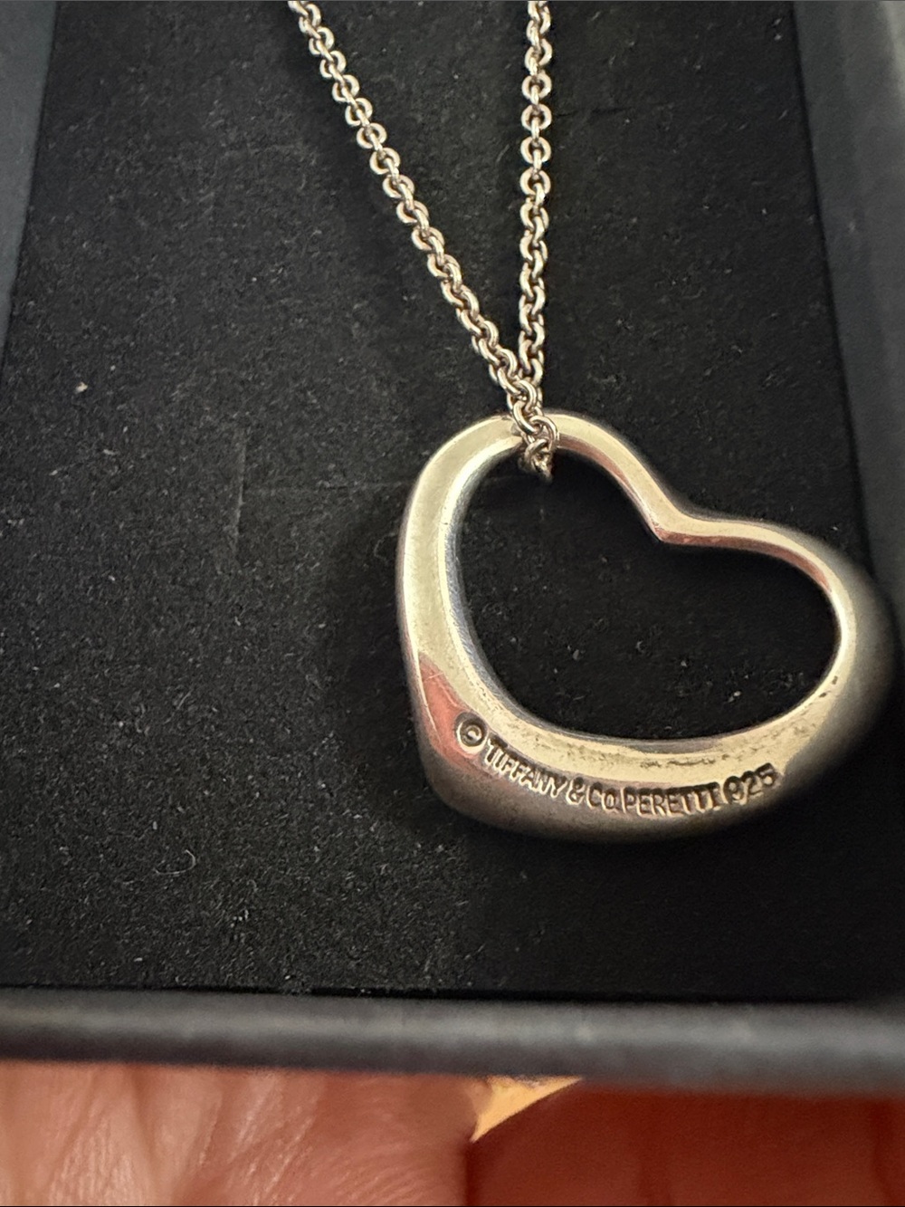 Tiffany & Co. Open Heart Pendant Necklace in Silver